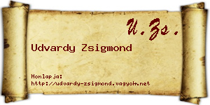 Udvardy Zsigmond névjegykártya